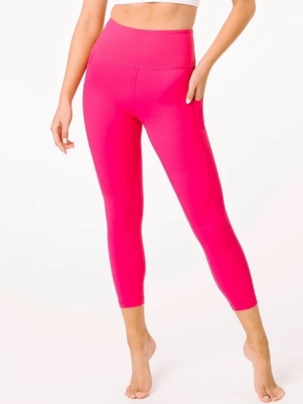 Party Pink Pocket Light n Tight Hi-Rise Capri 20" (6-8)